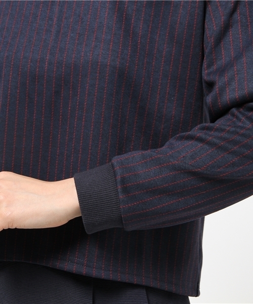 CIAOPANIC(チャオパニック)の「【Ciaopanic】ストライプハイネックPO(Tシャツ/カットソー・レディース・オフホワイト/ベージュ/レッド・FREE)」の9枚目の写真