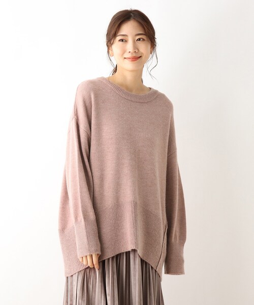 SHOO・LA・RUE(シューラルー)の「◆ざっくりもちもちバックスリットニット(ニット/セーター・レディース・ベージュ/アイボリー/ベビーピンク/ライトブルー/ブラック/レモンイエロー・00)」の6枚目の写真