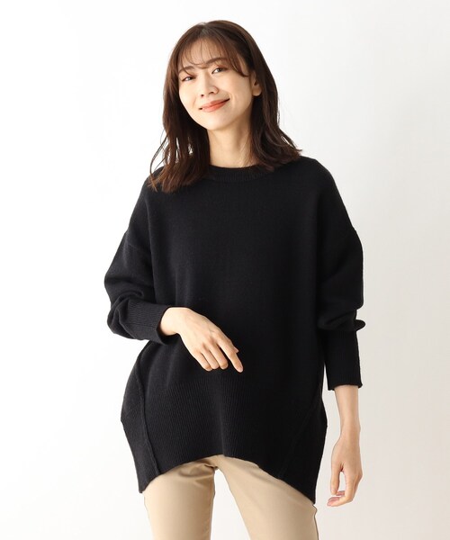 SHOO・LA・RUE(シューラルー)の「◆ざっくりもちもちバックスリットニット(ニット/セーター・レディース・ベージュ/アイボリー/ベビーピンク/ライトブルー/ブラック/レモンイエロー・00)」の3枚目の写真