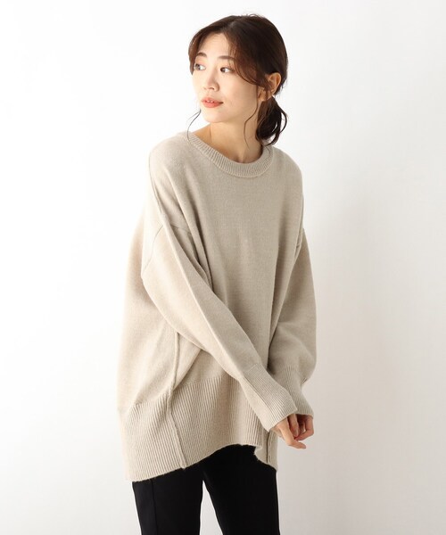 SHOO・LA・RUE(シューラルー)の「◆ざっくりもちもちバックスリットニット(ニット/セーター・レディース・ベージュ/アイボリー/ベビーピンク/ライトブルー/ブラック/レモンイエロー・00)」の16枚目の写真