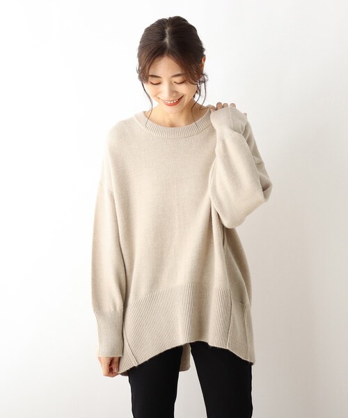 SHOO・LA・RUE(シューラルー)の「◆ざっくりもちもちバックスリットニット(ニット/セーター・レディース・ベージュ/アイボリー/ベビーピンク/ライトブルー/ブラック/レモンイエロー・00)」の18枚目の写真