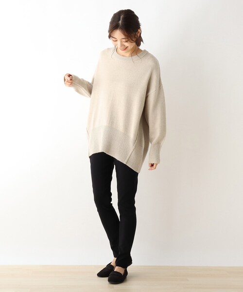 SHOO・LA・RUE(シューラルー)の「◆ざっくりもちもちバックスリットニット(ニット/セーター・レディース・ベージュ/アイボリー/ベビーピンク/ライトブルー/ブラック/レモンイエロー・00)」の20枚目の写真