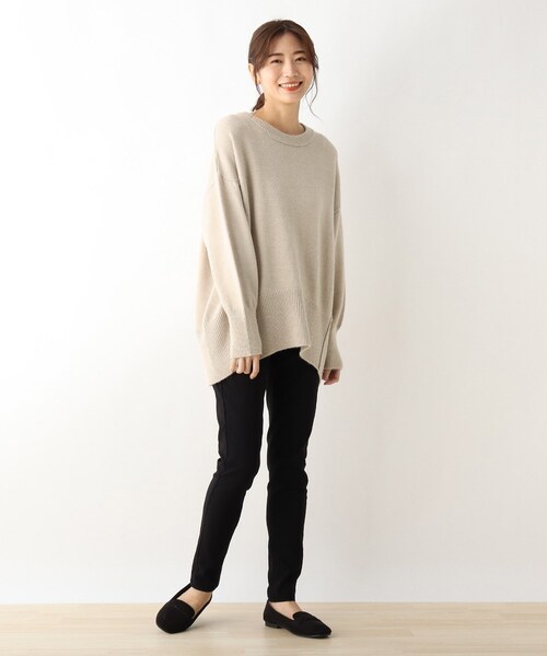 SHOO・LA・RUE(シューラルー)の「◆ざっくりもちもちバックスリットニット(ニット/セーター・レディース・ベージュ/アイボリー/ベビーピンク/ライトブルー/ブラック/レモンイエロー・00)」の22枚目の写真