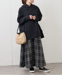 PUAL CE CIN | 【Du noir・WEB限定】チェックフレアスカート(スカート)