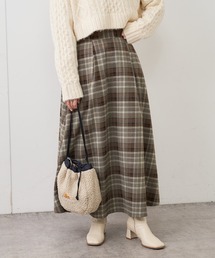 PUAL CE CIN | 【Du noir・WEB限定】チェックフレアスカート(スカート)