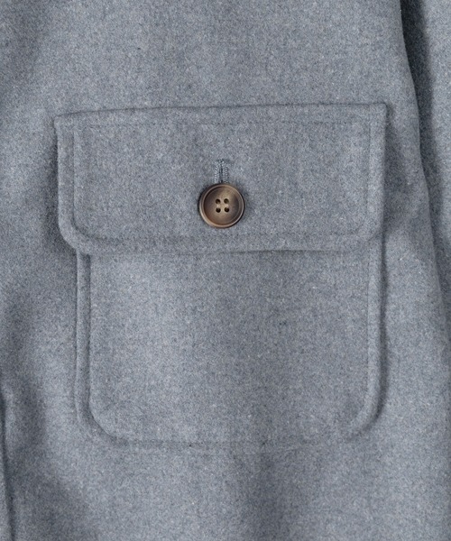 make a ray!（メイク ア レイ！）の「メルトン CPOシャツジャケット/ビッグシルエット（ブルゾン・メンズ・ライトブルー/ブラック/ネイビー/アイボリー/キャメル・M/L/XL）」の11枚目の写真