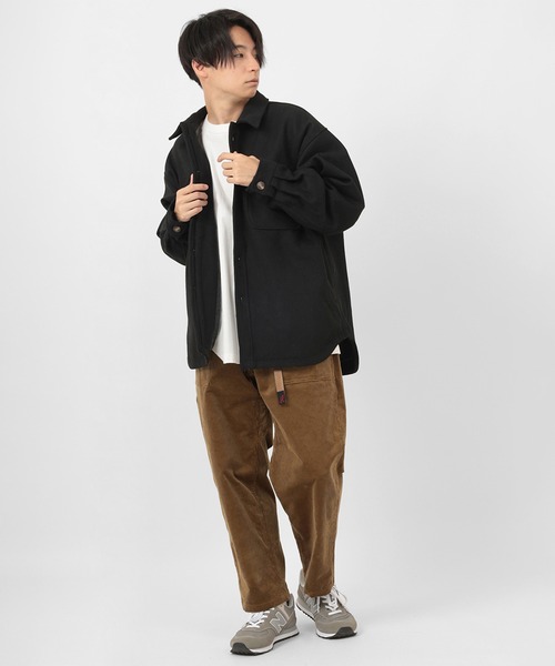 make a ray!（メイク ア レイ！）の「メルトン CPOシャツジャケット/ビッグシルエット（ブルゾン・メンズ・ライトブルー/ブラック/ネイビー/アイボリー/キャメル・M/L/XL）」の19枚目の写真