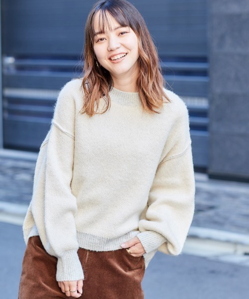 cepo(セポ)の「Wフェイスハイショクニット(ニット/セーター・レディース・グレー/レッド/オフホワイト・M)」の2枚目の写真