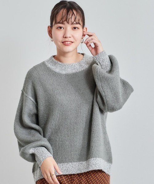 cepo(セポ)の「Wフェイスハイショクニット(ニット/セーター・レディース・グレー/レッド/オフホワイト・M)」の9枚目の写真