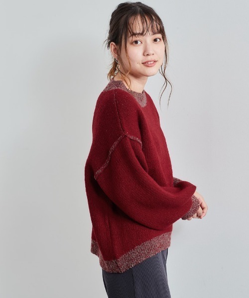 cepo(セポ)の「Wフェイスハイショクニット(ニット/セーター・レディース・グレー/レッド/オフホワイト・M)」の13枚目の写真