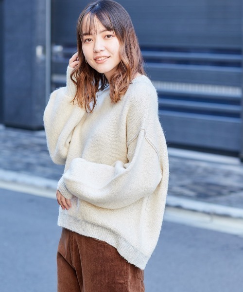 cepo(セポ)の「Wフェイスハイショクニット(ニット/セーター・レディース・グレー/レッド/オフホワイト・M)」の4枚目の写真