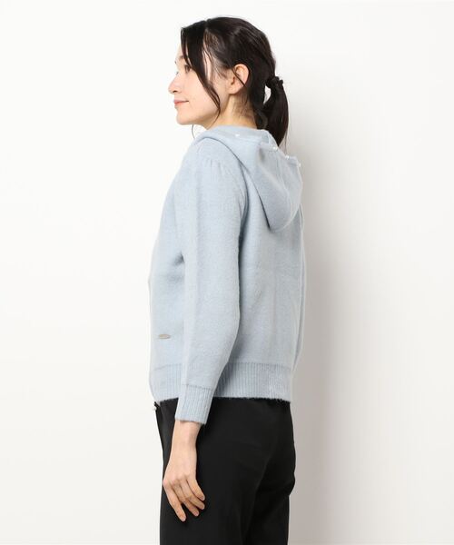 Prima Scherrer(プリマシェレル)の「ニット フーディ パール ウーリー Prima Scherrer(パーカー・レディース・ホワイト/ブラック/ブルーグレー・M/S)」の6枚目の写真