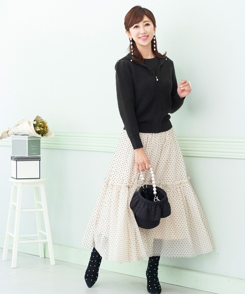 Prima Scherrer(プリマシェレル)の「ニット フーディ パール ウーリー Prima Scherrer(パーカー・レディース・ホワイト/ブラック/ブルーグレー・M/S)」の11枚目の写真