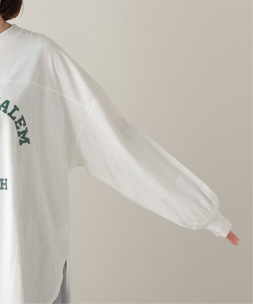 frames RAY CASSIN(フレームスレイカズン)の「OE天竺カレッジロゴBIGロンT(Tシャツ/カットソー・レディース・ベージュ/オフホワイト/杢グレー・FREE)」の4枚目の写真
