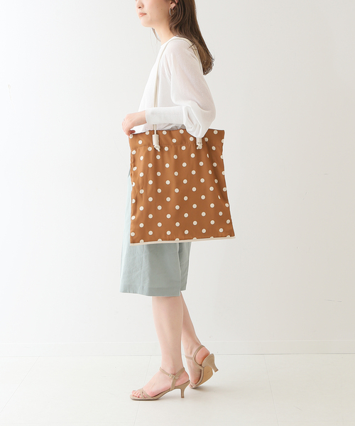 SLOBE IENA（スローブイエナ）の「SLOBE IENA ドットエコトートバッグ◆（トートバッグ・レディース・ホワイト/キャメル・FREE）」の22枚目の写真