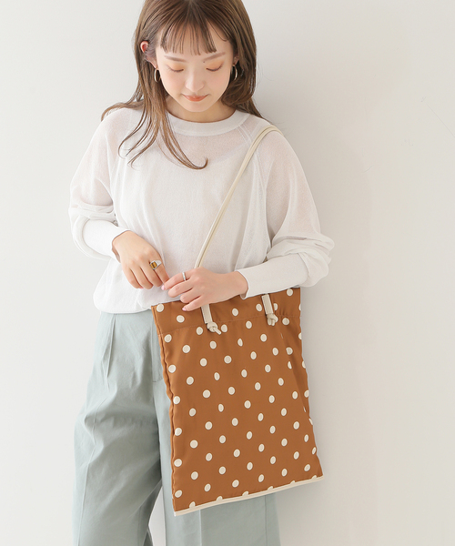 SLOBE IENA（スローブイエナ）の「SLOBE IENA ドットエコトートバッグ◆（トートバッグ・レディース・ホワイト/キャメル・FREE）」の21枚目の写真