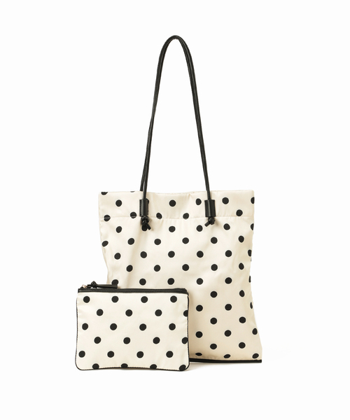 SLOBE IENA（スローブイエナ）の「SLOBE IENA ドットエコトートバッグ◆（トートバッグ・レディース・ホワイト/キャメル・FREE）」の3枚目の写真