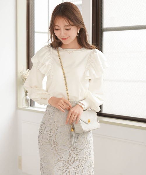 プルオーバーニット 異素材 フリル Le Reve Vaniller ニット セーター Le Reve Vaniller ル レーヴ ヴァニレ のファッション通販 Zozotown