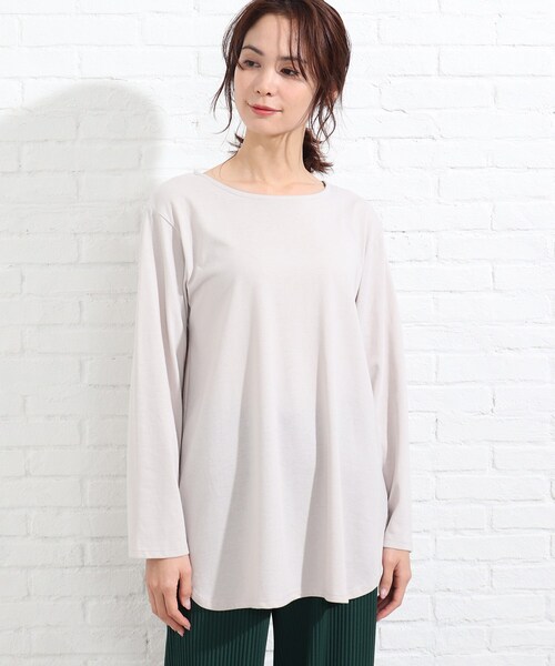 SHOO・LA・RUE（シューラルー）の「◆ベーシックシャツテールカットソー（Tシャツ/カットソー・レディース・ブラック/アイボリー/ナチュラル/アイボリー系2・02/03/04）」の5枚目の写真