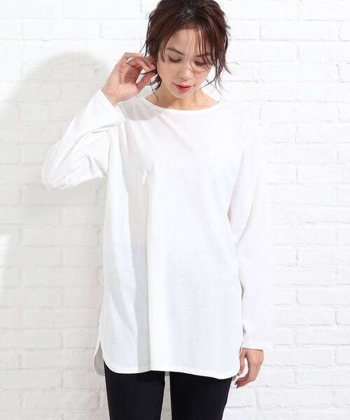 SHOO・LA・RUE（シューラルー）の「◆ベーシックシャツテールカットソー（Tシャツ/カットソー・レディース・ブラック/アイボリー/ナチュラル/アイボリー系2・02/03/04）」の20枚目の写真