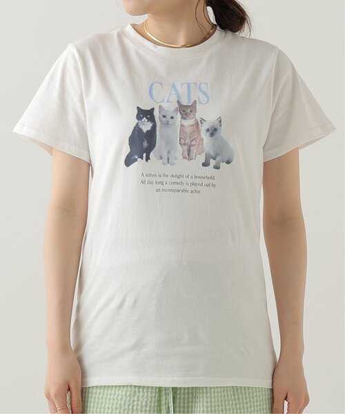 RAY CASSIN（レイカズン）の「ネコプリントTシャツ（Tシャツ/カットソー・レディース・オフホワイト/ブルー/ネイビー・FREE）」の16枚目の写真