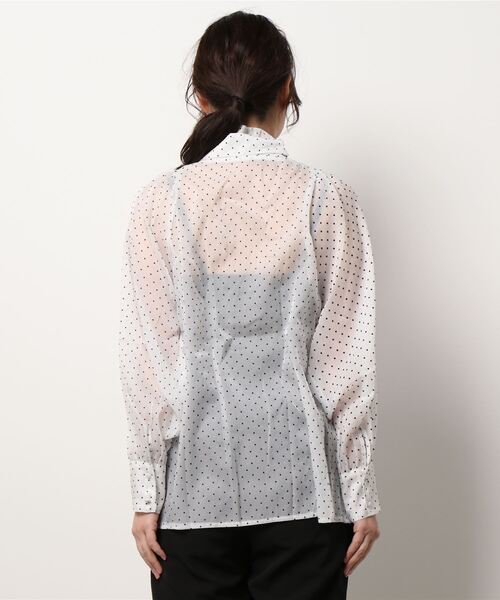 frunco（フランコ）の「ドット柄ボウタイブラウス（シャツ/ブラウス・レディース・ブラック/ホワイト・FREE）」の4枚目の写真