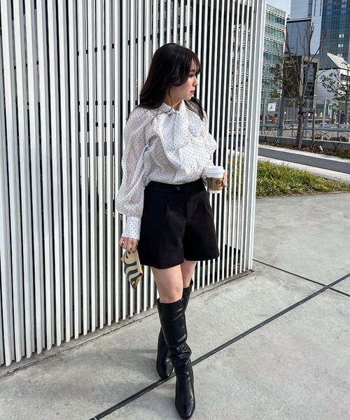 frunco（フランコ）の「ドット柄ボウタイブラウス（シャツ/ブラウス・レディース・ブラック/ホワイト・FREE）」の11枚目の写真