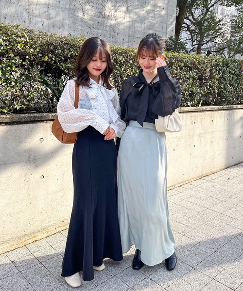 frunco（フランコ）の「ドット柄ボウタイブラウス（シャツ/ブラウス・レディース・ブラック/ホワイト・FREE）」の17枚目の写真