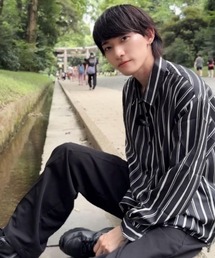 総柄とろみシャツ