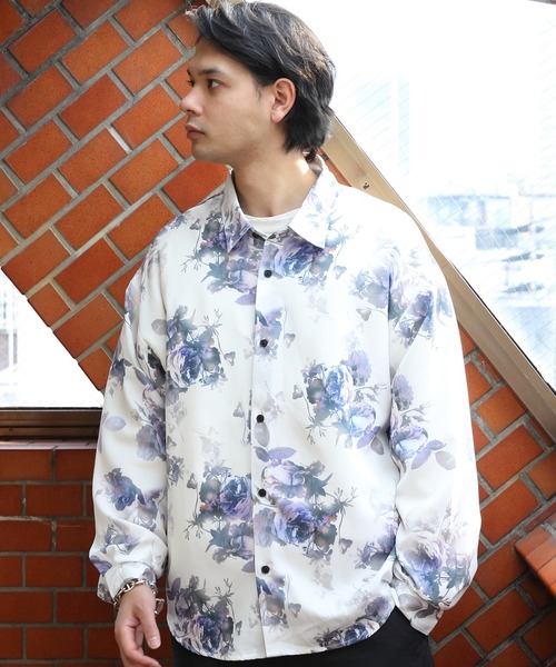 ８(eight)（エイト）の「総柄とろみシャツ（シャツ/ブラウス・メンズ・ベージュ/アイボリー/ブルーグレー/ホワイト系その他/ブラック系その他/グレー系その他/ブラウン系その他/ブルー系その他/キャメル/ホワイト系その他2/ブラック系その他2/ブラック系その他3/ブラック系その他4/ブラック系その他5/グレー系その他2/グレー系その他3/ブラウン系その他2/ブラウン系その他3/ブルー系その他2/イエロー系その他/グリーン系その他/ブラック系その他6/ホワイト系その他3/オレンジ系その他/ブルー系その他3/ブラウン系その他4/ライトグレー/ブラック系3/ホワイト系1/ホワイト系2/ホワイト系その他6/ダークブラウン/ブラック系その他7/ホワイト系その他4/ブラック系2/ホワイト系その他5/ブラック系1/ブラック系4/ネイビー系1/ブラウン系その他5/グレー系その他4/ベージュ系その他/ブラック系5/グリーン系その他2・MEDIUM/LARGE）」の3枚目の写真