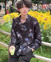 総柄とろみシャツ