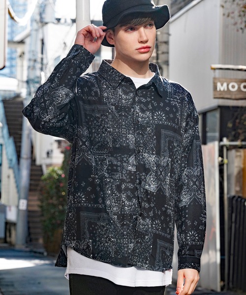 ８(eight)（エイト）の「総柄とろみシャツ（シャツ/ブラウス・メンズ・ベージュ/アイボリー/ブルーグレー/ホワイト系その他/ブラック系その他/グレー系その他/ブラウン系その他/ブルー系その他/キャメル/ホワイト系その他2/ブラック系その他2/ブラック系その他3/ブラック系その他4/ブラック系その他5/グレー系その他2/グレー系その他3/ブラウン系その他2/ブラウン系その他3/ブルー系その他2/イエロー系その他/グリーン系その他/ブラック系その他6/ホワイト系その他3/オレンジ系その他/ブルー系その他3/ブラウン系その他4/ライトグレー/ブラック系3/ホワイト系1/ホワイト系2/ホワイト系その他6/ダークブラウン/ブラック系その他7/ホワイト系その他4/ブラック系2/ホワイト系その他5/ブラック系1/ブラック系4/ネイビー系1/ブラウン系その他5/グレー系その他4/ベージュ系その他/ブラック系5/グリーン系その他2・MEDIUM/LARGE）」の14枚目の写真