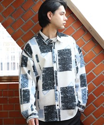 総柄とろみシャツ