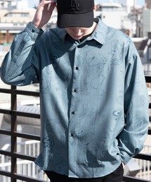 総柄とろみシャツ