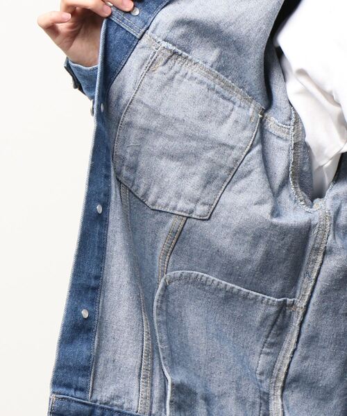 Lugnoncure（ルノンキュール）の「デニムジャケット（デニムジャケット・レディース・ネイビー/オフホワイト/ブルー・ﾌﾘ-）」の9枚目の写真