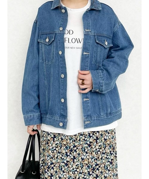 Lugnoncure（ルノンキュール）の「デニムジャケット（デニムジャケット・レディース・ネイビー/オフホワイト/ブルー・ﾌﾘ-）」の3枚目の写真