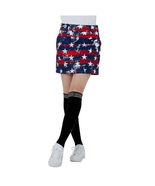 Loudmouth(ラウドマウス)の「LOUDMOUTH/ラウドマウス ゴルフウェア 総柄 昇華プリント UVカット インナーパンツ付き ミニ丈 スカート(スカート・レディース・その他/ライトグリーン系/ネイビー系/マルチ/ブルー系その他/ホワイト系その他・L/S/M)」の4枚目の写真