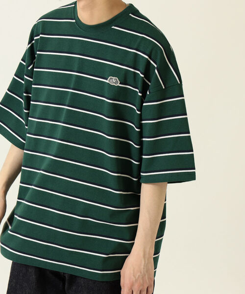 FRUIT OF THE LOOM（フルーツオブザルーム）の「FRUIT OF THE LOOM / Retro Border T-shirt（Tシャツ/カットソー・メンズ・ホワイト/グリーン・SMALL/MEDIUM/LARGE/X-LARGE）」の2枚目の写真