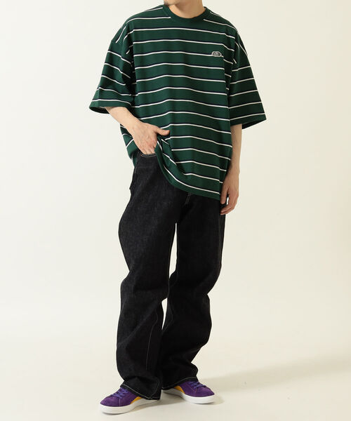 FRUIT OF THE LOOM（フルーツオブザルーム）の「FRUIT OF THE LOOM / Retro Border T-shirt（Tシャツ/カットソー・メンズ・ホワイト/グリーン・SMALL/MEDIUM/LARGE/X-LARGE）」の4枚目の写真