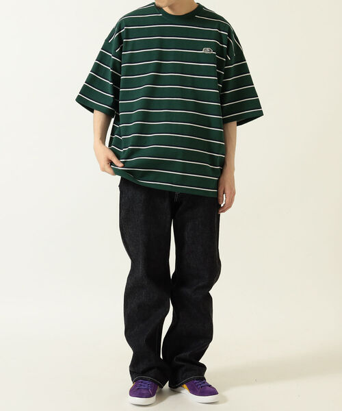 FRUIT OF THE LOOM（フルーツオブザルーム）の「FRUIT OF THE LOOM / Retro Border T-shirt（Tシャツ/カットソー・メンズ・ホワイト/グリーン・SMALL/MEDIUM/LARGE/X-LARGE）」の5枚目の写真