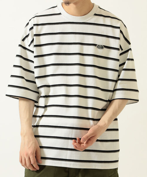 FRUIT OF THE LOOM（フルーツオブザルーム）の「FRUIT OF THE LOOM / Retro Border T-shirt（Tシャツ/カットソー・メンズ・ホワイト/グリーン・SMALL/MEDIUM/LARGE/X-LARGE）」の6枚目の写真