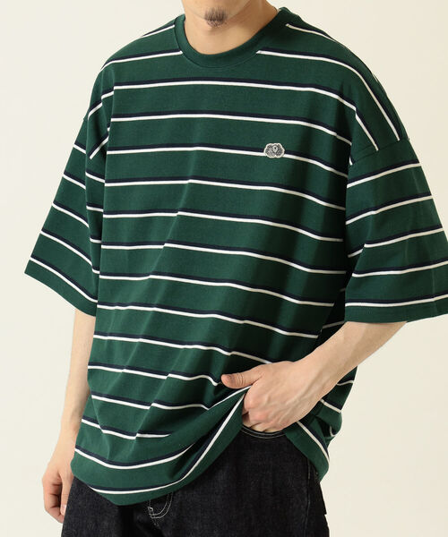 FRUIT OF THE LOOM（フルーツオブザルーム）の「FRUIT OF THE LOOM / Retro Border T-shirt（Tシャツ/カットソー・メンズ・ホワイト/グリーン・SMALL/MEDIUM/LARGE/X-LARGE）」の7枚目の写真