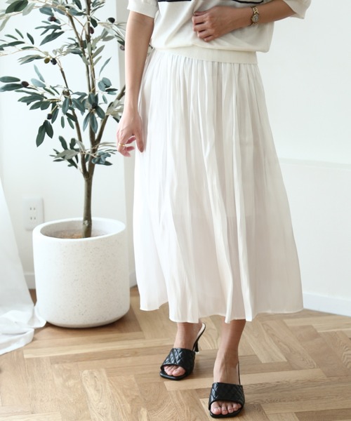 Lamoa（ラモア）の「Lamoa/ボリューム シワ加工 フレア スカート（スカート・レディース・グレー/ブラック/ライトグリーン/パープル/アイボリー/ホワイト/ピンク・FREE）」の12枚目の写真