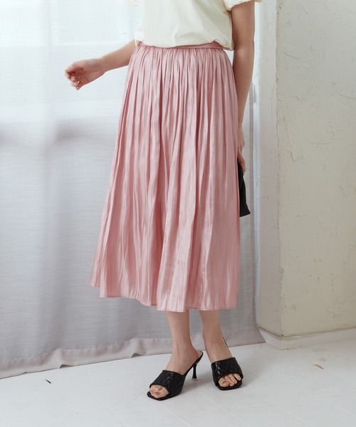 Lamoa（ラモア）の「Lamoa/ボリューム シワ加工 フレア スカート（スカート・レディース・グレー/ブラック/ライトグリーン/パープル/アイボリー/ホワイト/ピンク・FREE）」の22枚目の写真