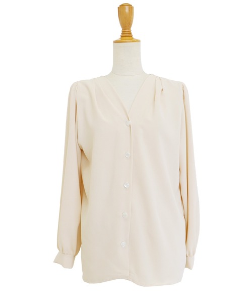 BLUEEAST（ブルーイースト）の「パールドットボタンブラウス（シャツ/ブラウス・レディース・アイボリー/ブラック/ブルー/ホワイト/ベージュ・MEDIUM）」の11枚目の写真