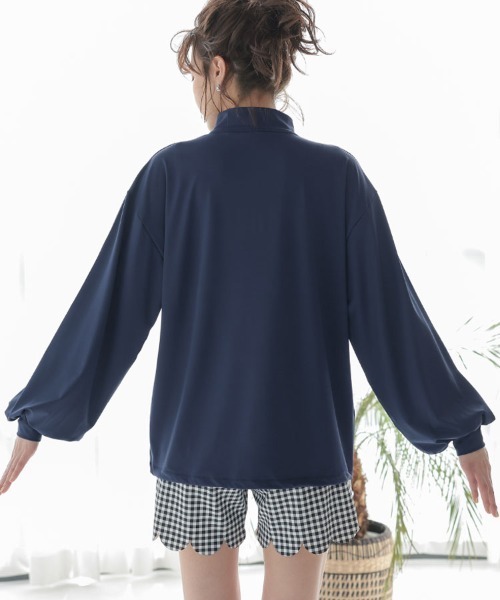DONOBAN(ドノバン)の「ラッシュハーフジップ(ラッシュガード・レディース・ホワイト/ブラック/ネイビー/グリーン/グリーン系その他/チャコール・FREE)」の20枚目の写真