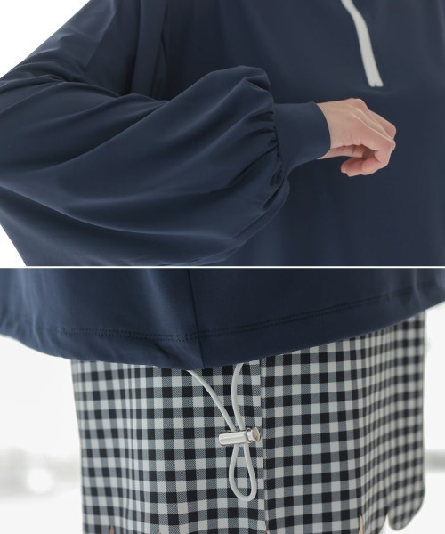 DONOBAN(ドノバン)の「ラッシュハーフジップ(ラッシュガード・レディース・ホワイト/ブラック/ネイビー/グリーン/グリーン系その他/チャコール・FREE)」の22枚目の写真