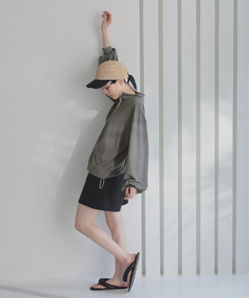 DONOBAN(ドノバン)の「ラッシュハーフジップ(ラッシュガード・レディース・ホワイト/ブラック/ネイビー/グリーン/グリーン系その他/チャコール・FREE)」の9枚目の写真