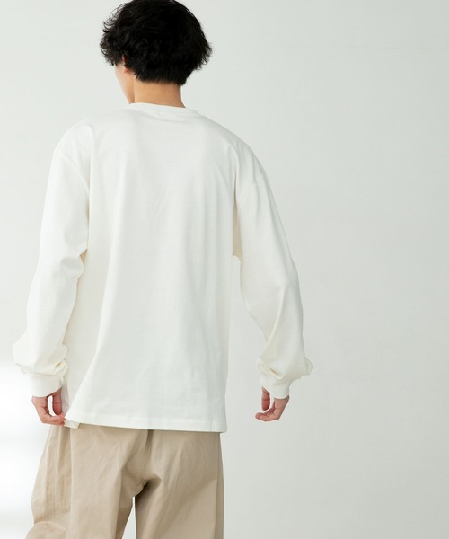 FORK&SPOON（フォークアンドスプーン）の「『ユニセックス』FORK&SPOON　ロゴプリントロングスリーブTシャツ（Tシャツ/カットソー・メンズ・オフホワイト/ブラック・4/5）」の6枚目の写真