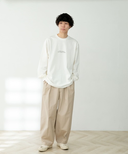 FORK&SPOON（フォークアンドスプーン）の「『ユニセックス』FORK&SPOON　ロゴプリントロングスリーブTシャツ（Tシャツ/カットソー・メンズ・オフホワイト/ブラック・4/5）」の7枚目の写真